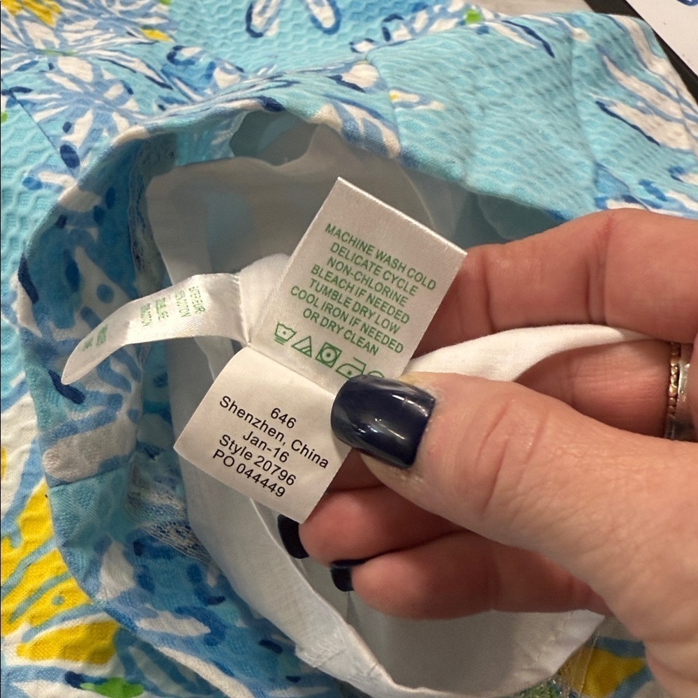 Lilly Pulitzer Graves Breakwater Blue Daisy Dance Racerback Shift Dress Size 00 - Picture 11 of 11